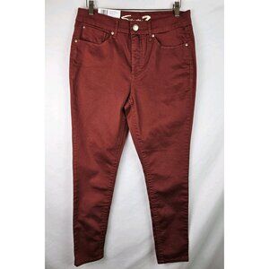 Seven 7 Jeans Women's Size 12 Orange Tummy Less High Rise Skinny Denim Jean Pant